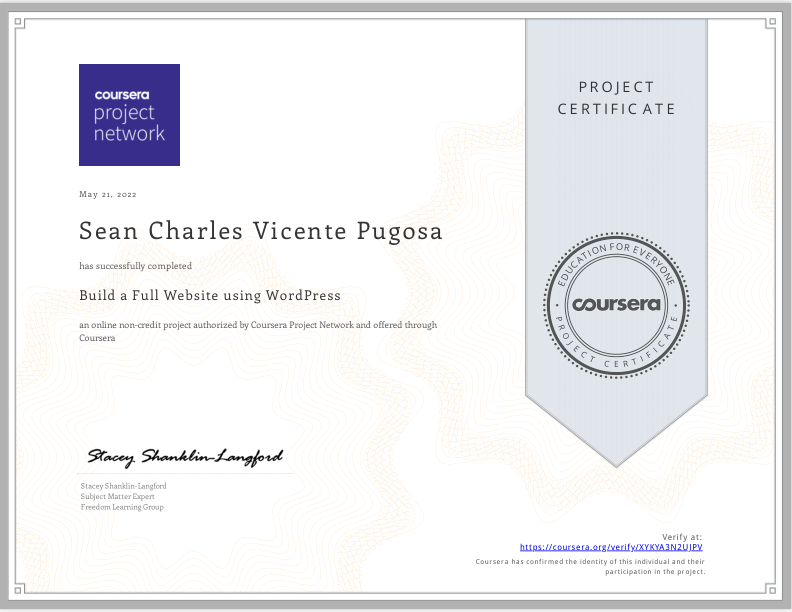 certificate