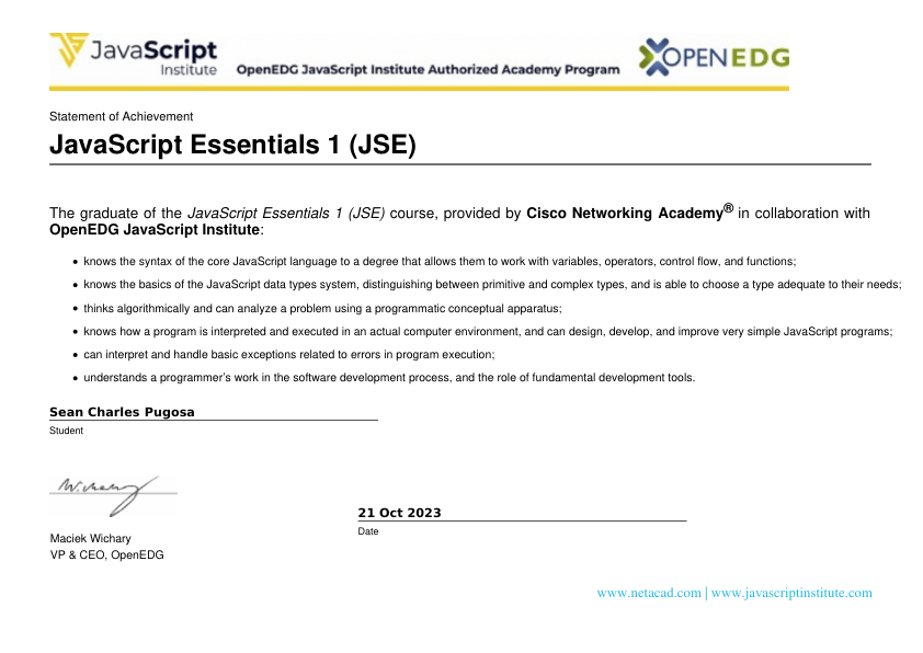 certificate