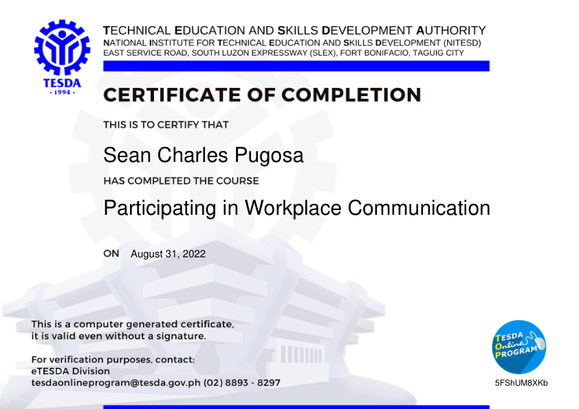 certificate