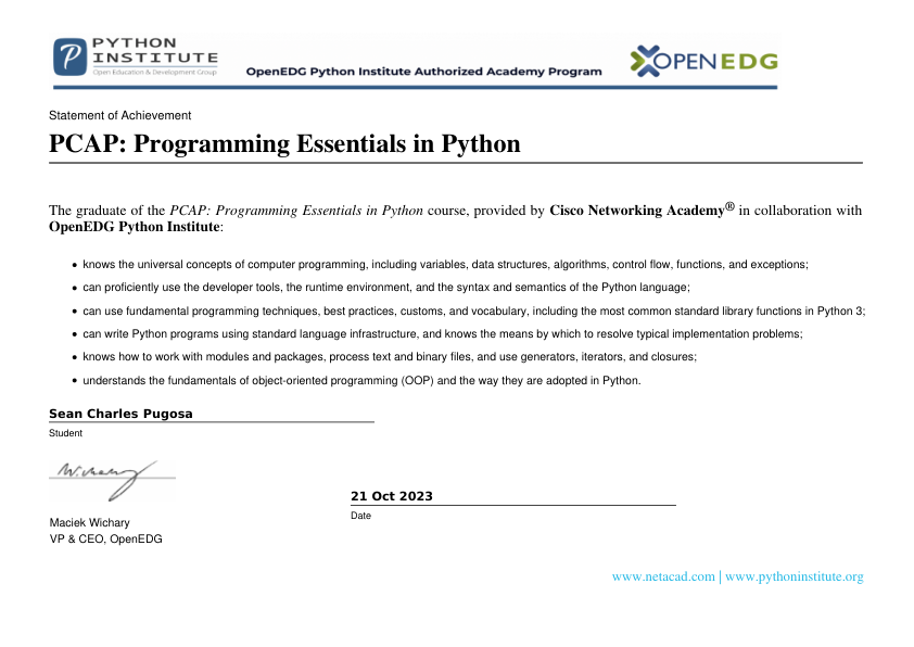 certificate